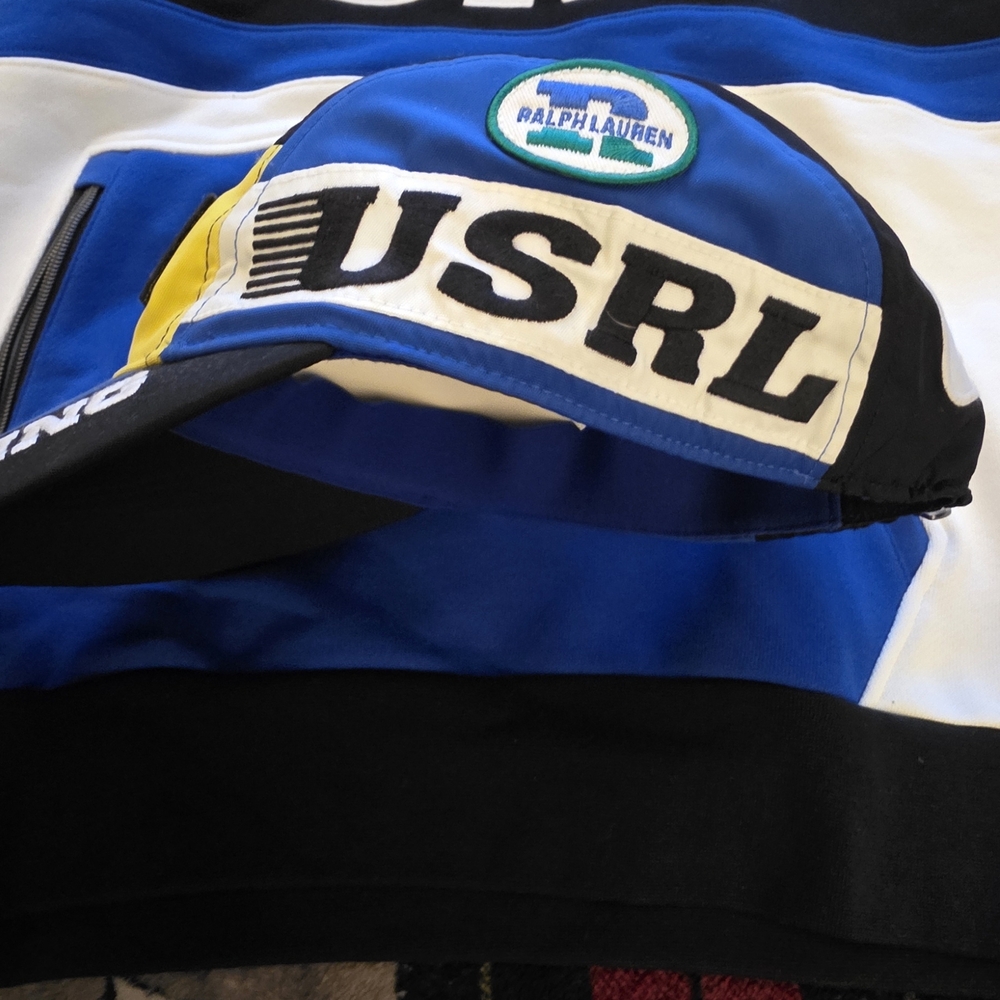 Ralph Lauren Men's Black, Blue, and White USRL Hoodie - Picture 4 of 5